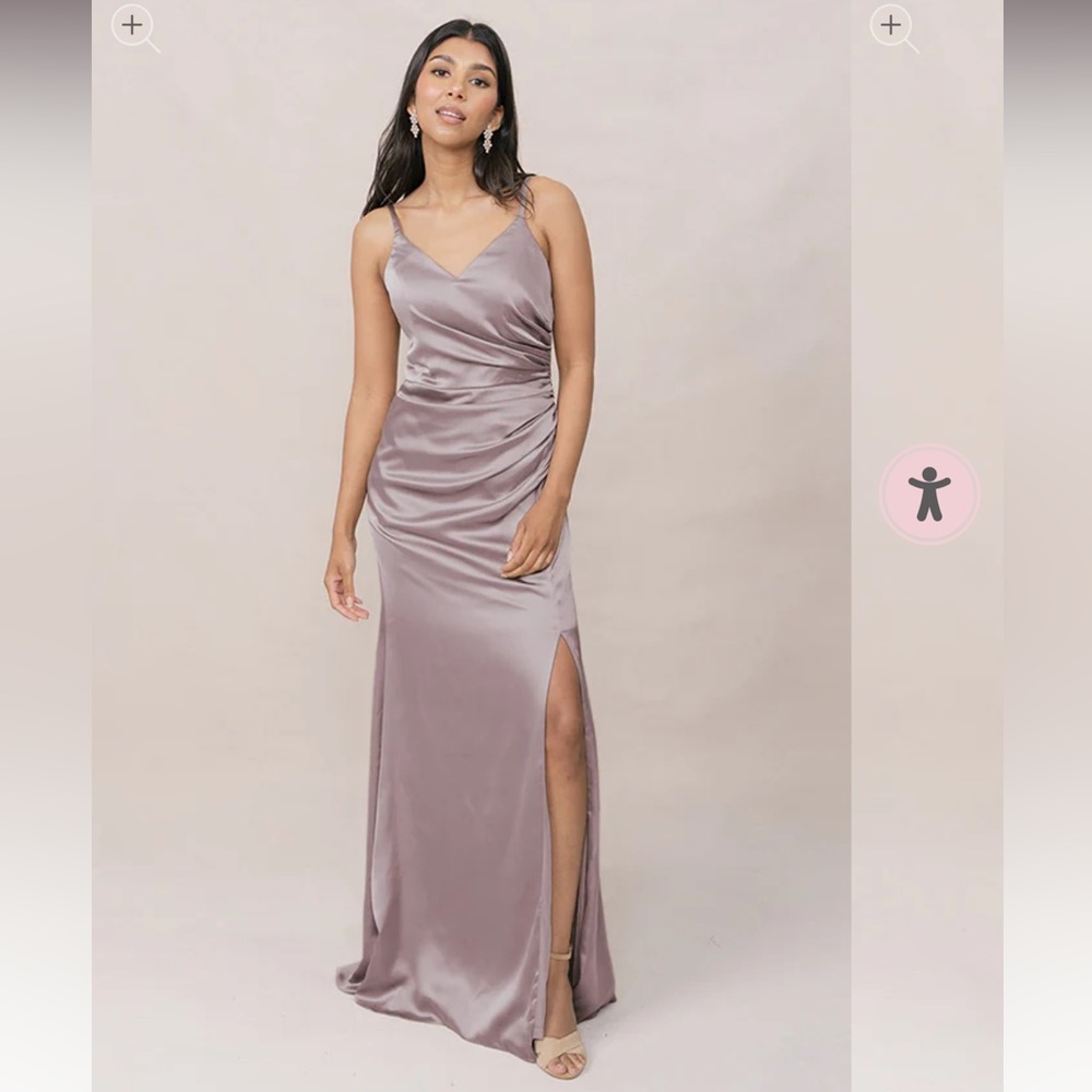 Rory Satin Dress - Taupe